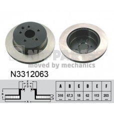 N3312063 NIPPARTS Гальмівний диск