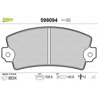 598094 VALEO КомплеК т гальмівних колодок, дискове гальмо