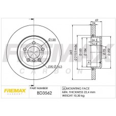 BD-3562 FREMAX Гальмівний диск