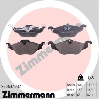 23063.173.1 ZIMMERMANN Комплект гальмівних колодок дисковий гальм