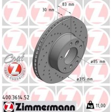400.3614.52 ZIMMERMANN Гальмівний диск