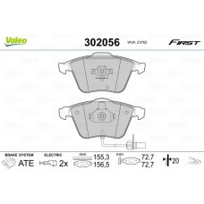 302056 VALEO КомплеК т гальмівних колодок, дискове гальмо