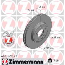 400.3690.20 ZIMMERMANN Гальмівний диск