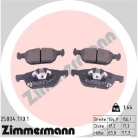 25804.170.1 ZIMMERMANN Комплект гальмівних колодок дисковий гальм