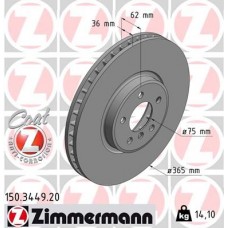 150.3449.20 ZIMMERMANN Гальмівний диск