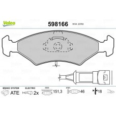 598166 VALEO Комплект гальмівних колодок дисковий гальм