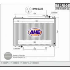 120.100 AHE Радіатор охолодження двигуна