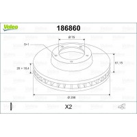 186860 VALEO Гальмівний диск