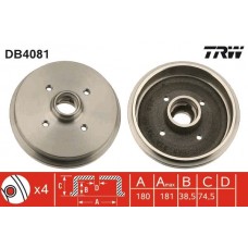 DB4081 TRW Гальмівний барабан
