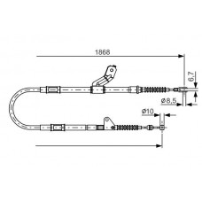 1 987 482 158 BOSCH Тросик, cтояночный тормоз