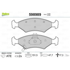 598989 VALEO Комплект гальмівних колодок дисковий гальм