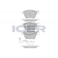 182148 ICER Комплект гальмівних колодок дисковий гальм