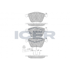 182148 ICER Комплект гальмівних колодок дисковий гальм