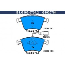 B1.G102-0704.2 GALFER Комплект гальмівних колодок дисковий гальм