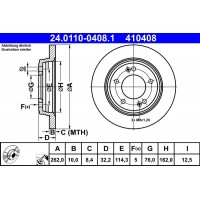 24.0110-0408.1 ATE Гальмівний диск