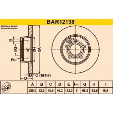 BAR12138 BARUM Гальмівний диск