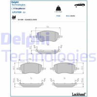 LP3709 DELPHI КомплеК т гальмівних колодок, дискове гальмо