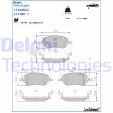 LP3709 DELPHI КомплеК т гальмівних колодок, дискове гальмо