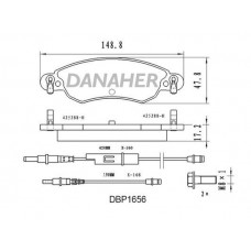 DBP1656 DANAHER Комплект гальмівних колодок дисковий гальм