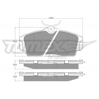 TX 12-92 TOMEX Brakes Комплект гальмівних колодок дисковий гальм