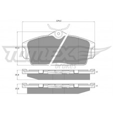 TX 12-92 TOMEX Brakes Комплект гальмівних колодок дисковий гальм