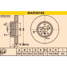 BAR30109 BARUM Гальмівний диск