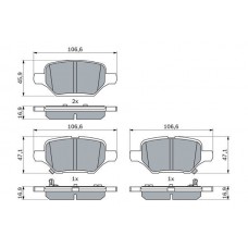 0 986 424 895 BOSCH Комплект гальмівних колодок дисковий гальм