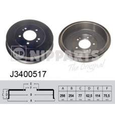J3400517 NIPPARTS Гальмівний барабан