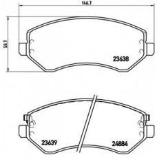 P 37 007 BREMBO Комплект гальмівних колодок дисковий гальм