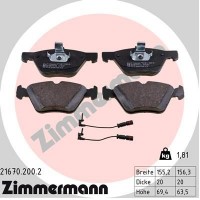 21670.200.2 ZIMMERMANN Комплект гальмівних колодок дисковий гальм