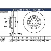 B1.G228-0179.1 GALFER Гальмівний диск