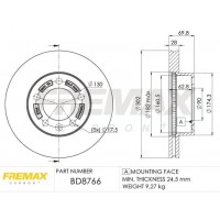 BD-8766 FREMAX Гальмівний диск