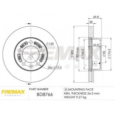 BD-8766 FREMAX Гальмівний диск