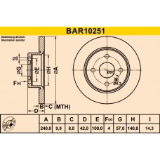 BAR10251 BARUM Гальмівний диск