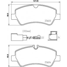 P 24 187 BREMBO Комплект гальмівних колодок дисковий гальм