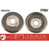 DB4345 TRW Гальмівний барабан