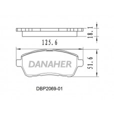 DBP2069-01 DANAHER Комплект гальмівних колодок дисковий гальм