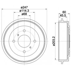 MBD144 MINTEX Гальмівний барабан