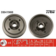 DB4196B TRW Гальмівний барабан