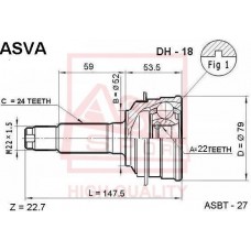 DH-18 ASVA Шарнирный комплект, Привідний вал