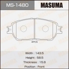 MS-1480 MASUMA Комплект гальмівних колодок