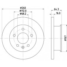 8DD 355 102-621 HELLA Гальмівний диск