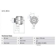 0 986 039 740 BOSCH Генератор