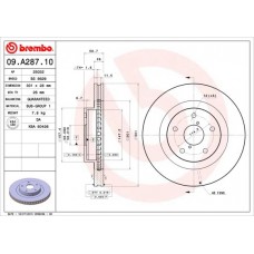 09.A287.10 BREMBO Гальмівний диск