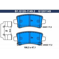 B1.G120-1149.2 GALFER Комплект гальмівних колодок дисковий гальм