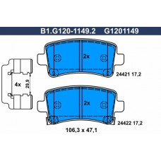 B1.G120-1149.2 GALFER Комплект гальмівних колодок дисковий гальм