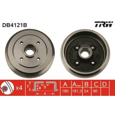 DB4121B TRW Гальмівний барабан