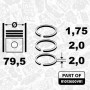R1013600VR1 ET ENGINETEAM Комплект поршневих кілець