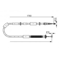 1 987 482 239 BOSCH Тросик, cтояночный тормоз
