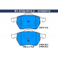 B1.G102-0312.2 GALFER Комплект гальмівних колодок дисковий гальм